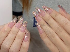 ベージュxホログラデーション