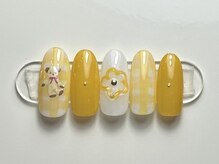 ジョアネイル(JOA Nail)/クマ/ぷっくり花/黄色/チェック
