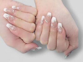 スカルプ＆フレンチ、雪の結晶