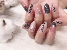 【アートフリー】ヒョウ柄ネイル