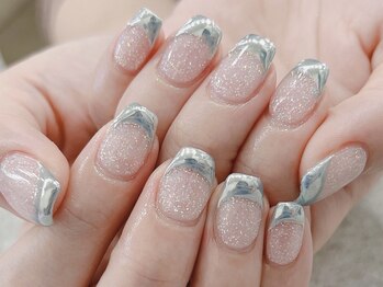 プライズアイリス アイラッシュ 池袋東口店(prize Iris eyelash)/ミラーフレンチネイル【池袋】