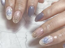 シキナ(shikina)/紫陽花　手描き　マグネット