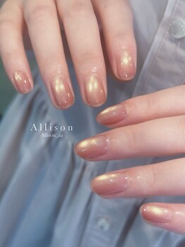 アリソン(Allison)の写真/初めての方に大人気のワンカラーマグネットネイルで指先をキラキラ輝かせてみませんか◎