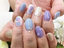 プルミエ ネイル(Premier Nail)/四本アート☆紫陽花、水滴