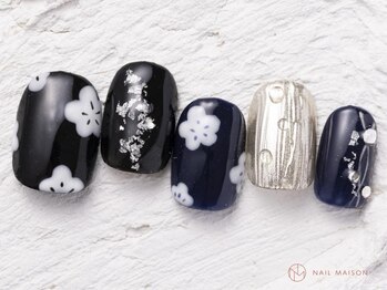 ネイルメゾン 池袋店(NAIL MAISON)/梅和柄成人式ブライダル￥10000