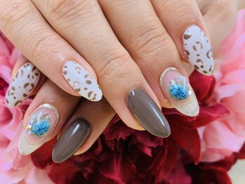 ダブルネイル(Double Nail)/【豊田】大人レオパードネイル