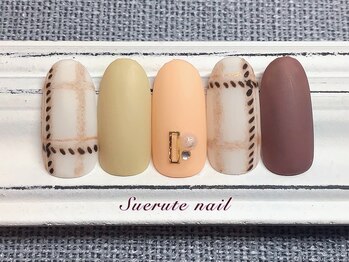 スエルテ ネイルサロン 北千住店/マットなチェックネイル¥8000