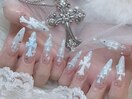 クロス/夏/梅雨ネイル