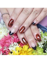 フレンチ べっ甲ネイル