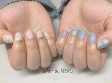 サロン ド メルシー(Salon de MERCI)/バイカラー☆フラワーnail☆