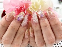 ダブルネイル(Double Nail)/【石田】キラキラお花ネイル