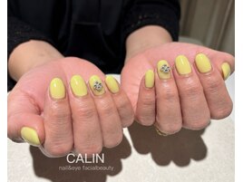レモンイエロー×お花ビジュー