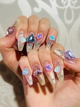 フリーネイル 梅田店(free nail)の写真/【持ち込みOK】やり放題コース◇他店もオフ無料！オフ込7500円◎自爪に優しいベースも300円追加で変更OK♪