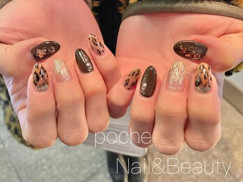 ア―ジュポシェフリル 天神西通り店(age poche Frill)/レオパード柄ネイル