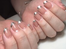 ネイル アンド ボディジュエリー リッチスタイル(Nail&Body Jewely Rich style)/ガラスフレンチ