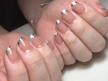 ネイル アンド ボディジュエリー リッチスタイル(Nail&Body Jewely Rich style)/ガラスフレンチ