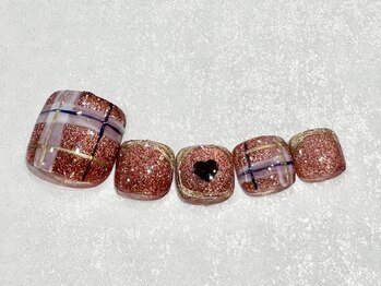 ネイルサロン ロゼプリュム/マグネットチェック柄