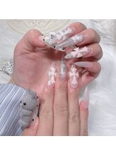 ベティネイル アイラッシュ(Betty Nail)/花柄クロムガーリーネイル♪