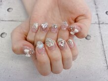 ネイル ビューティーマジック 葛西本店/シルバーラメゴージャスネイル