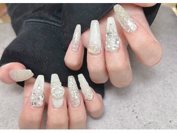 クリスマスネイルホワイトネイル