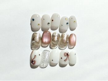 マックスビューティーネイル(MAX BEAUTY nail)の写真/【トレンドアート】人気マグネットコース/アシメ/おしゃれニュアンス/パーツ乗せ放題のやり放題メニュー有!