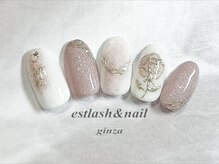 エストラッシュアンドネイル 銀座店(est lash&nail)/グレージュバラネイル