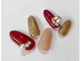 ハートビジューネイル☆