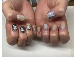 ミラーネイル＋キャラネイル4