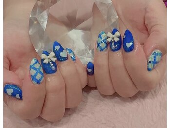 ブルー女子ネイル