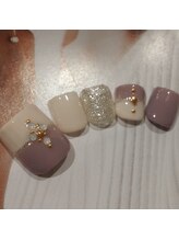 ネイルサロン リリオ(Nail Salon Ririo)/バイカラーフットネイル