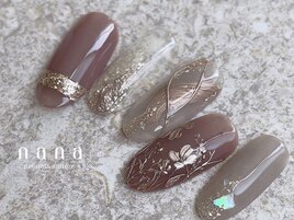 ニュアンスフラワー秋ネイル