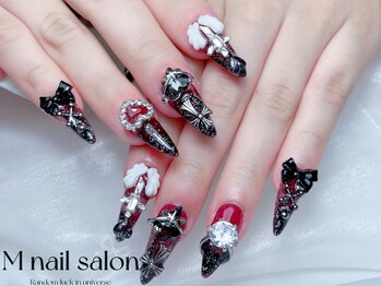 Mネイル/長さだし｜ラメグラデーション