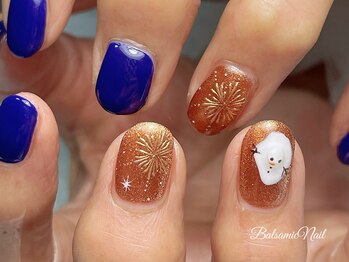 雪だるまネイル