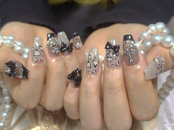 モアネイル 新宿/リボンネイル/持ち込み/新宿