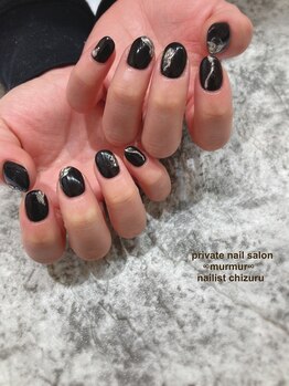 プライベート ネイルサロン マーマ(murmur)/ブラックミラーネイル