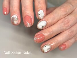 上品大人ネイル/先端ラメネイル
