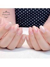 ピオニーネイル(peony nail)/みずみずしい桃ネイル