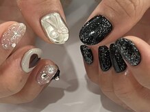 ネイルメゾン 梅田(NAIL MAISON)/ぷっくりリボンハートジュエル