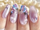 紫陽花マグネット単色ネイル
