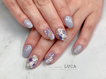 ネイルアトリエルカ(nail atelier LUCA)/M-324 大人可愛い紫陽花ネイル