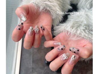 プルースラウンジ トウキョウ(Plus Lounge TOKYO)/シアーブラックキラキラネイル