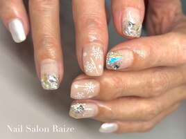 雪の結晶ネイル/冬ネイル