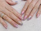 紫陽花デザインネイル