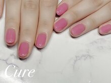 ネイル アンド まつげエクステサロン キュア(Cure)/シンプルピンクネイル
