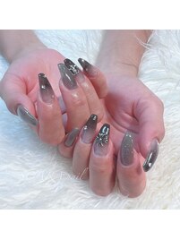 【nail】クロム×ラメ
