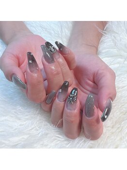 【nail】クロム×ラメ