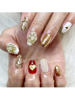 マイオティック ネイル(miotic nail)/ガーリー冬ネイル