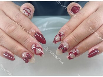 ココナッツネイル/バレンタインネイル