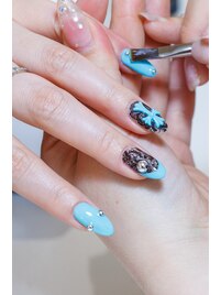 レースネイル×クロム