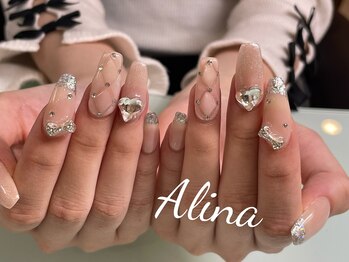 エリナネイルサロン池袋(Alina Nail Salon)/ガラスフレンチ×キルティング